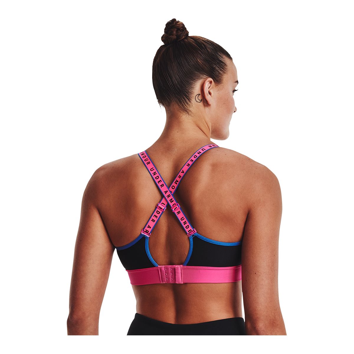 Under Armour Women's Infinity Blocked Sports Bra, Medium Impact, Padded