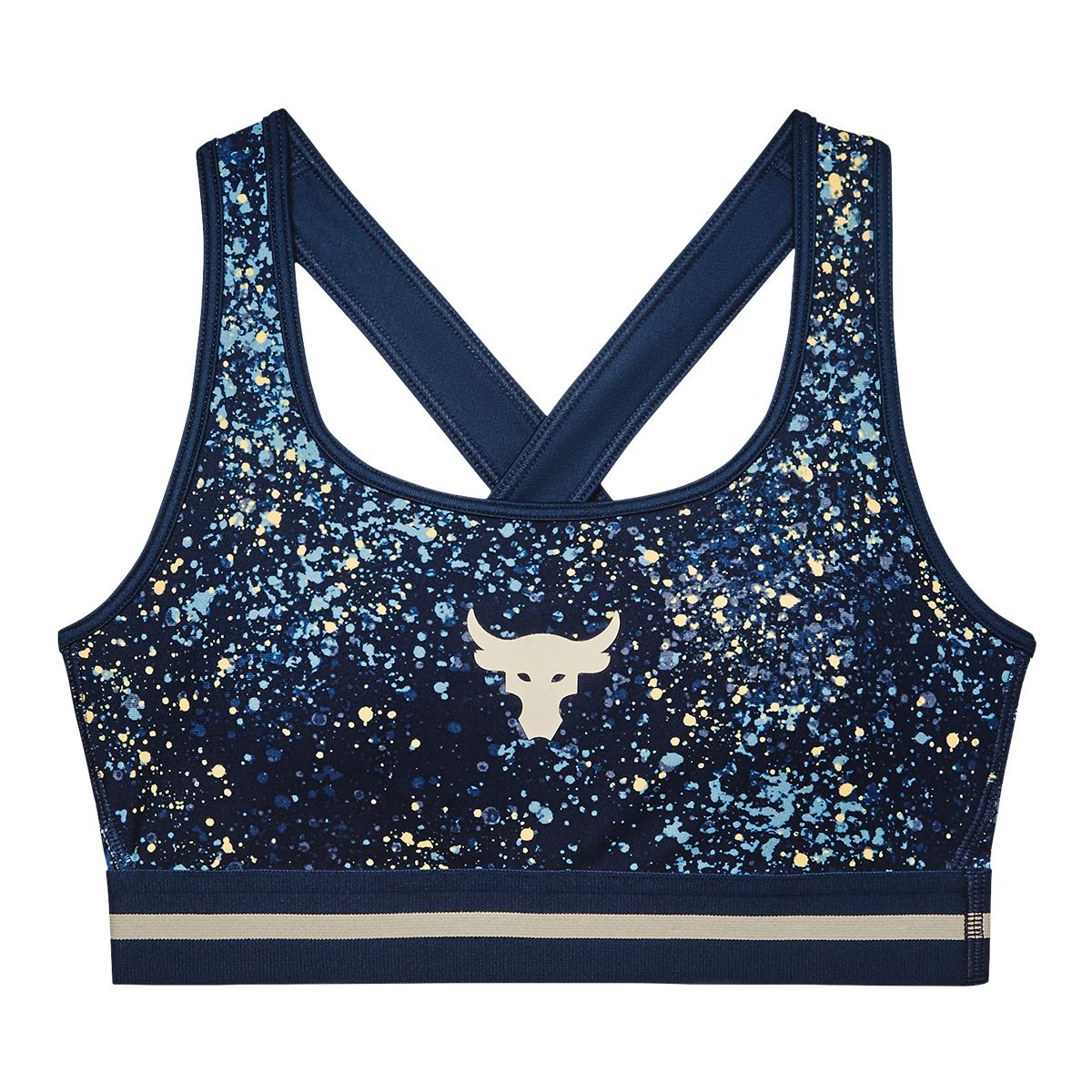 Under Armour Women's Project Rock Armour Sports Bra, Medium Impact, Padded, Sun Protection