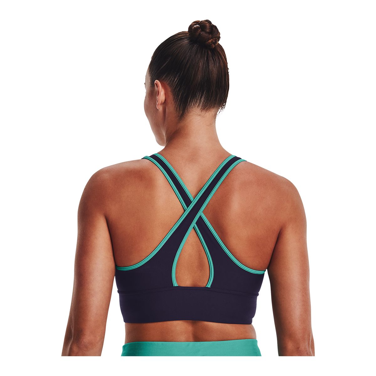 Under Armour Women's Armour Crossback Sports Bra, Medium Impact, Padded, Longline