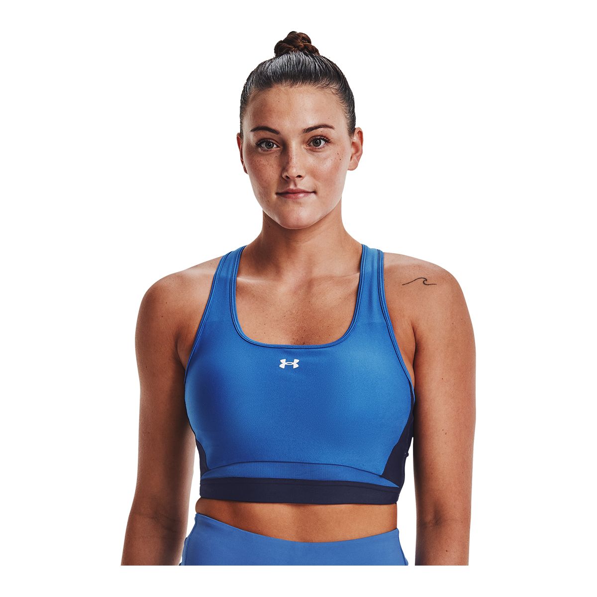 Under Armour Womens Mid Crossback Sports Bra Ladies Gym Top Running Support