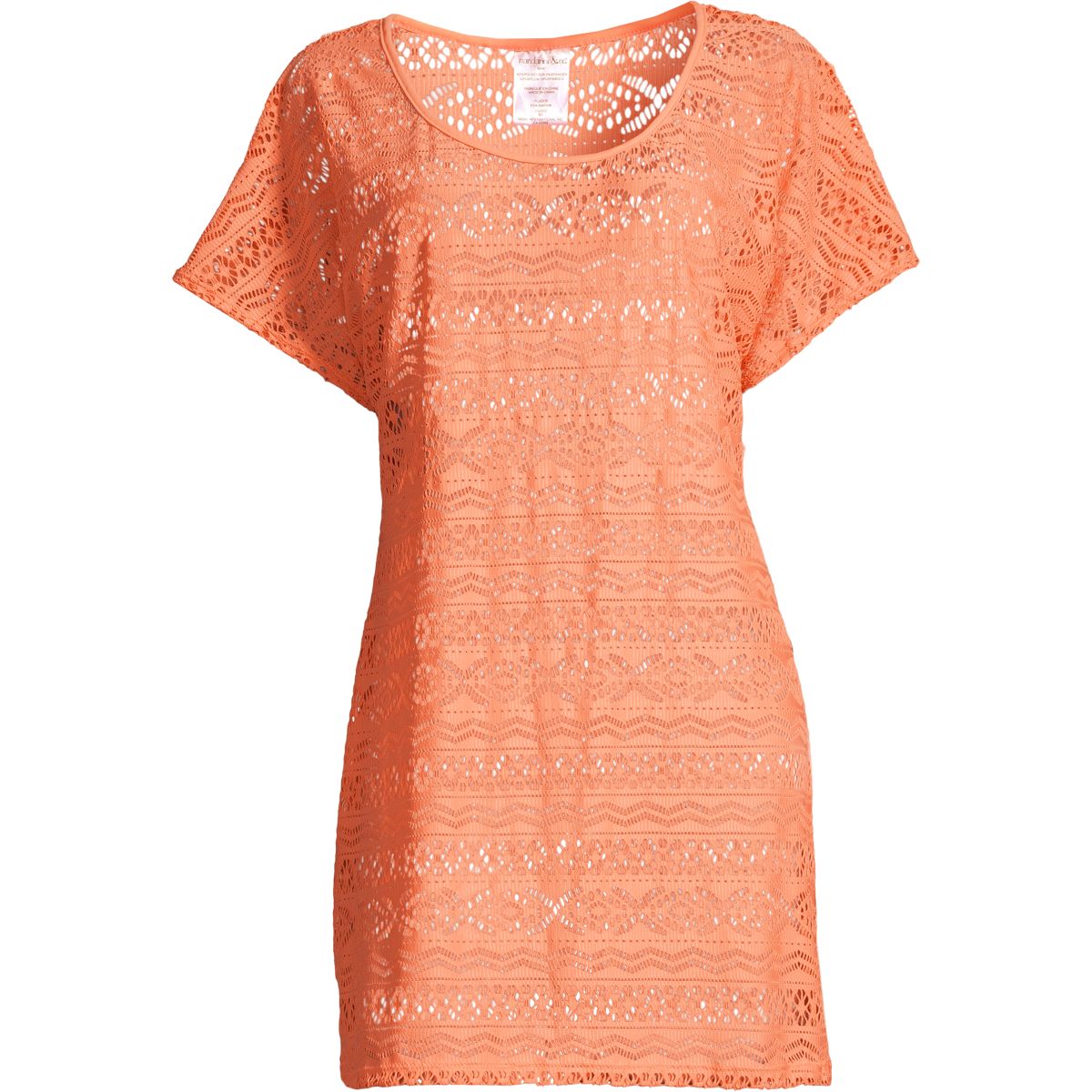 Mandarine Women's Crochet Lined Tunic Cover-Up Top