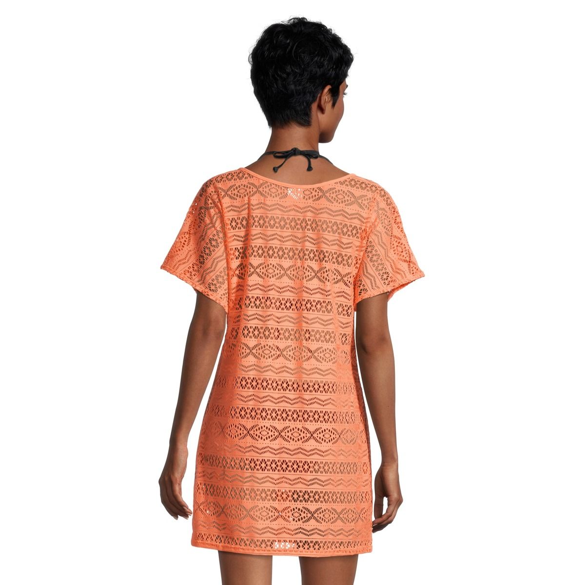 Mandarine Women's Crochet Lined Tunic Cover-Up Top