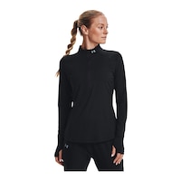 Under Armour Women's Run Qualifier Long Sleeve Half Zip Shirt Front_Angled_Left
