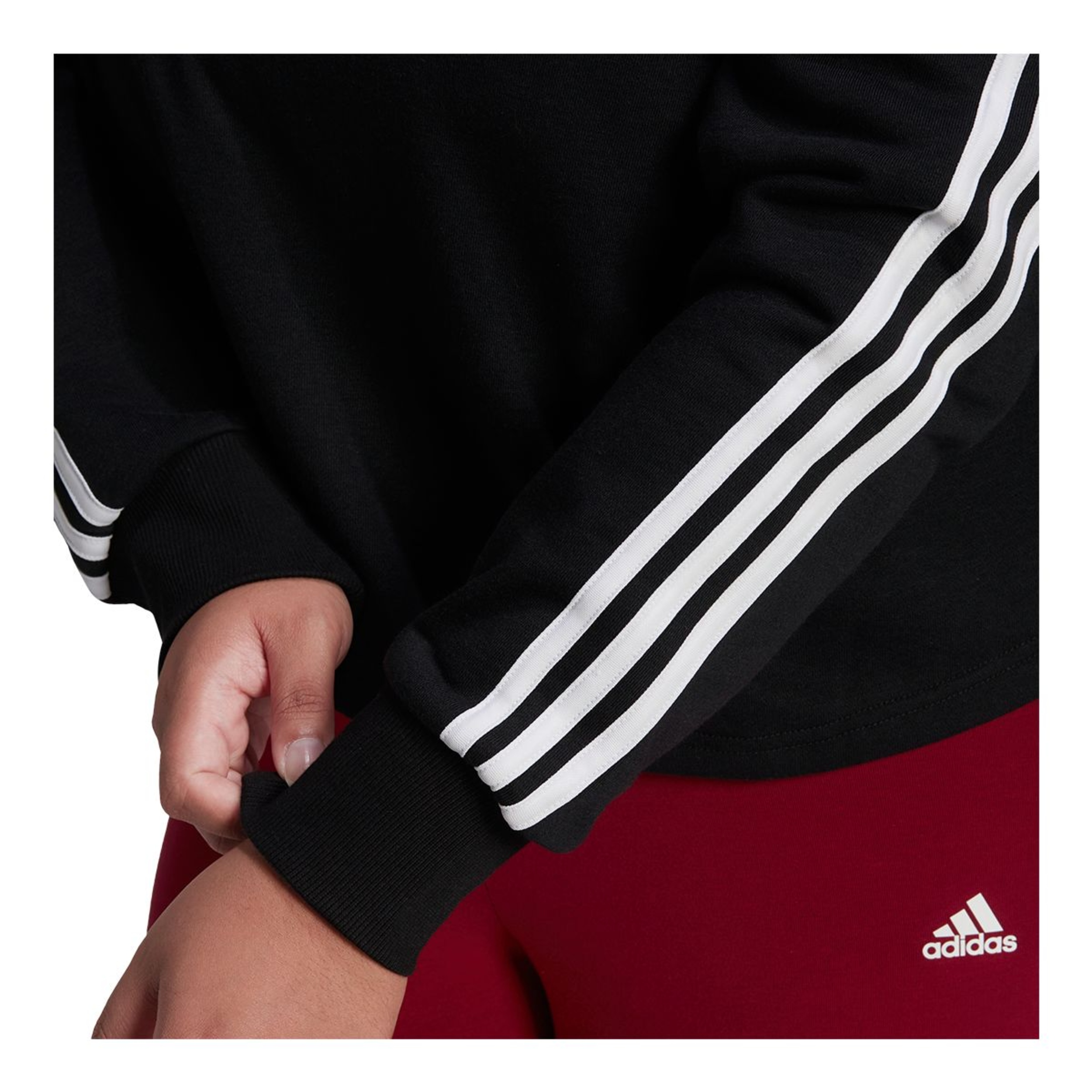 Adidas Womens 3 Stripe Cropped Pullover Hoodie Plus Size Sportchek 6108