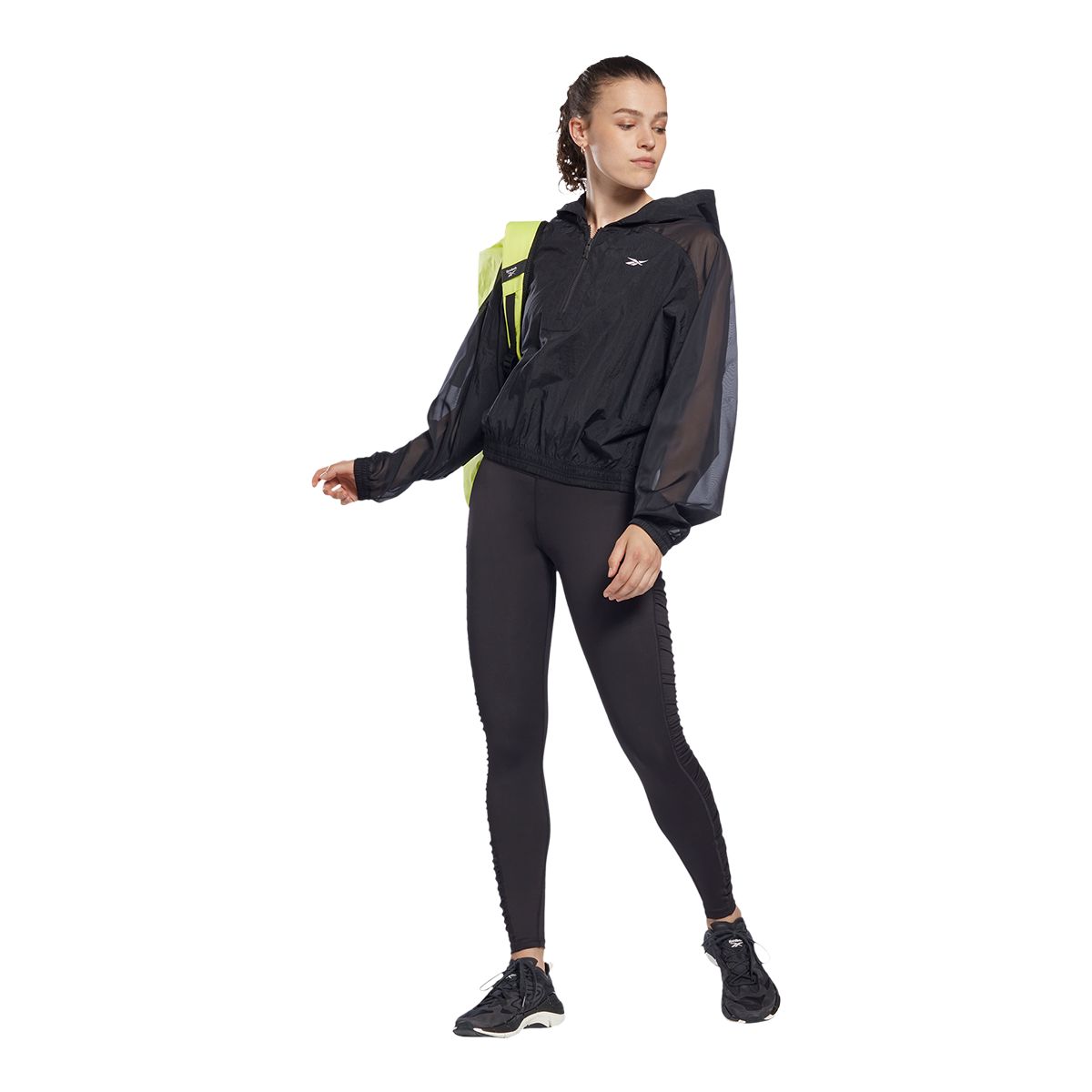 Reebok Women's Studio Cropped Ruched High Rise Tights