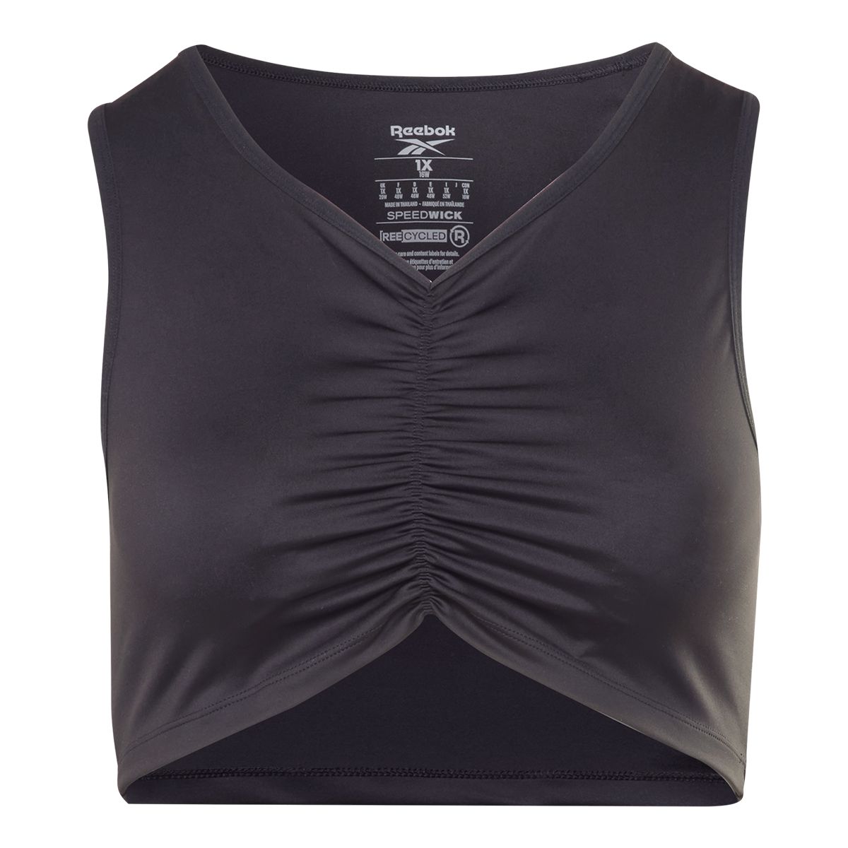 Reebok Women's Plus Studio Crop Tank Top, Tight Fit, Sleeveless, Sports