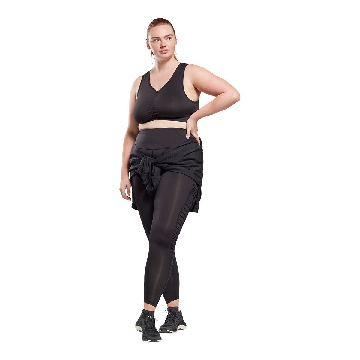 Reebok Women's Plus Studio Crop Tank Top, Tight Fit, Sleeveless, Sports