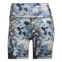 adidas Women's Studio LUX Floral Bike Shorts Front_Flat