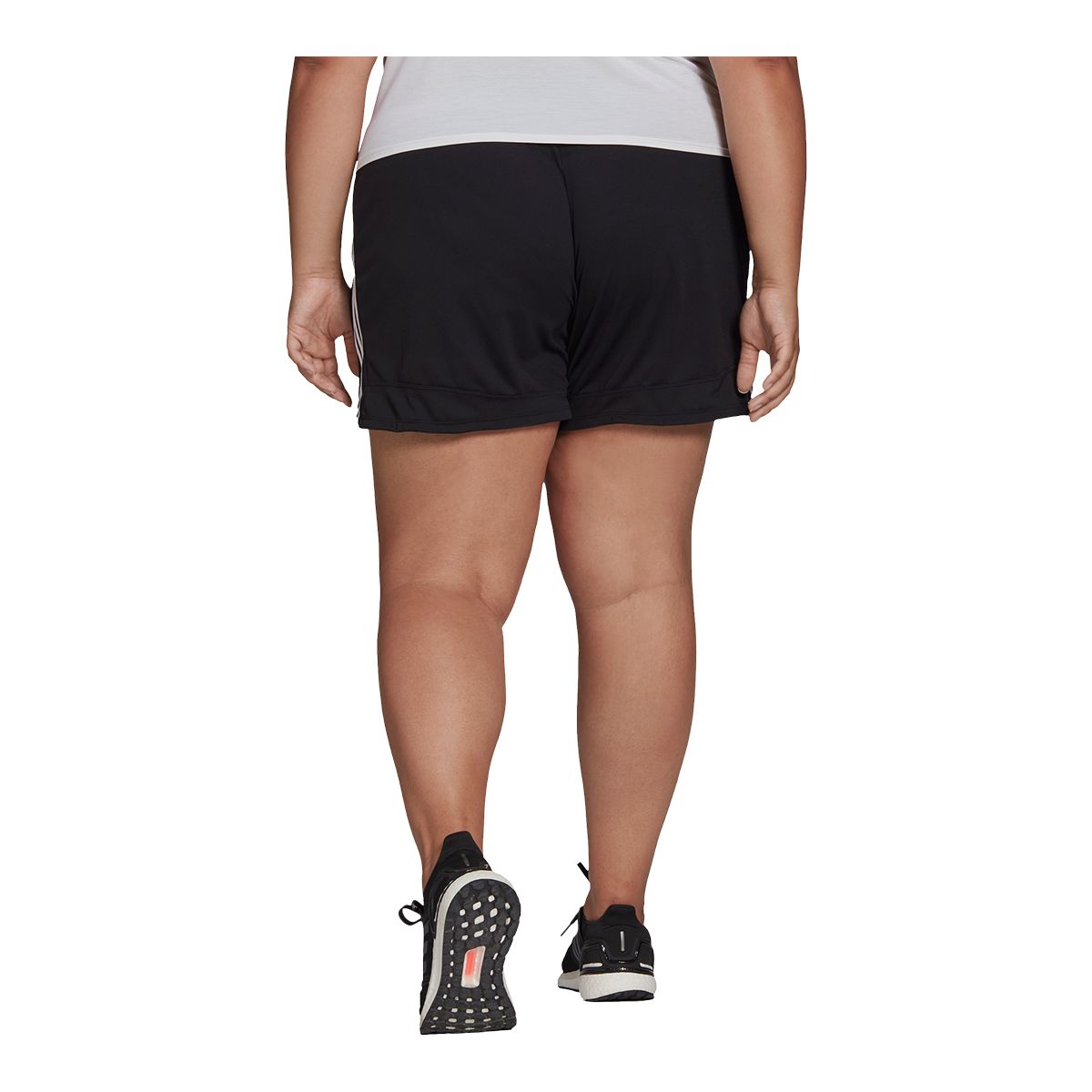adidas Women's Plus Size 3-Stripe Pacer Knit Shorts