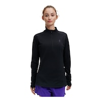 On Women's Run Climate Half Zip Pullover Front_Flat