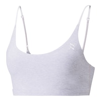 PUMA Women's Exhale Studio Sports Bra, Low Impact, Lightly Lined Front_Angled_Left