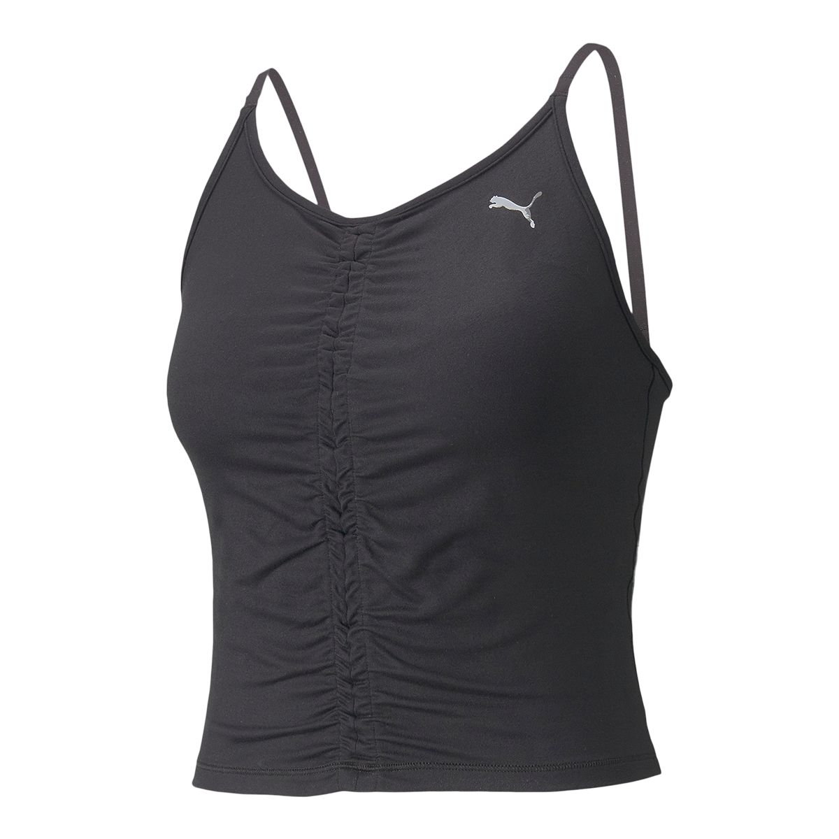 PUMA Women's Studio Rouched Tank Top, Sleeveless, Sports
