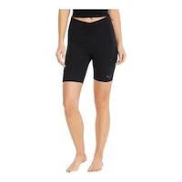 PUMA Women's Studio Rouched Bike Shorts Front_Flat