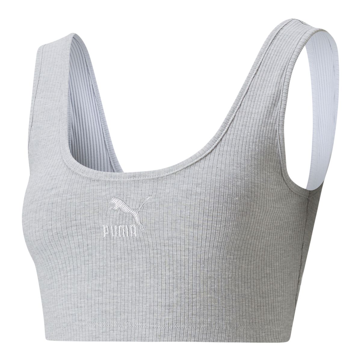 PUMA Women's Classics Crop Tank Top, Slim Fit, Sleeveless, Ribbed, Sports