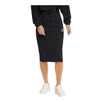 PUMA Women's Classics Ribbed Midi Skirt Front_Flat