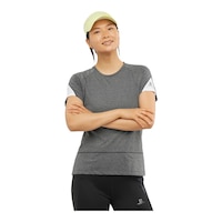 Salomon Women's Cross Run Graphic T Shirt Front_Flat