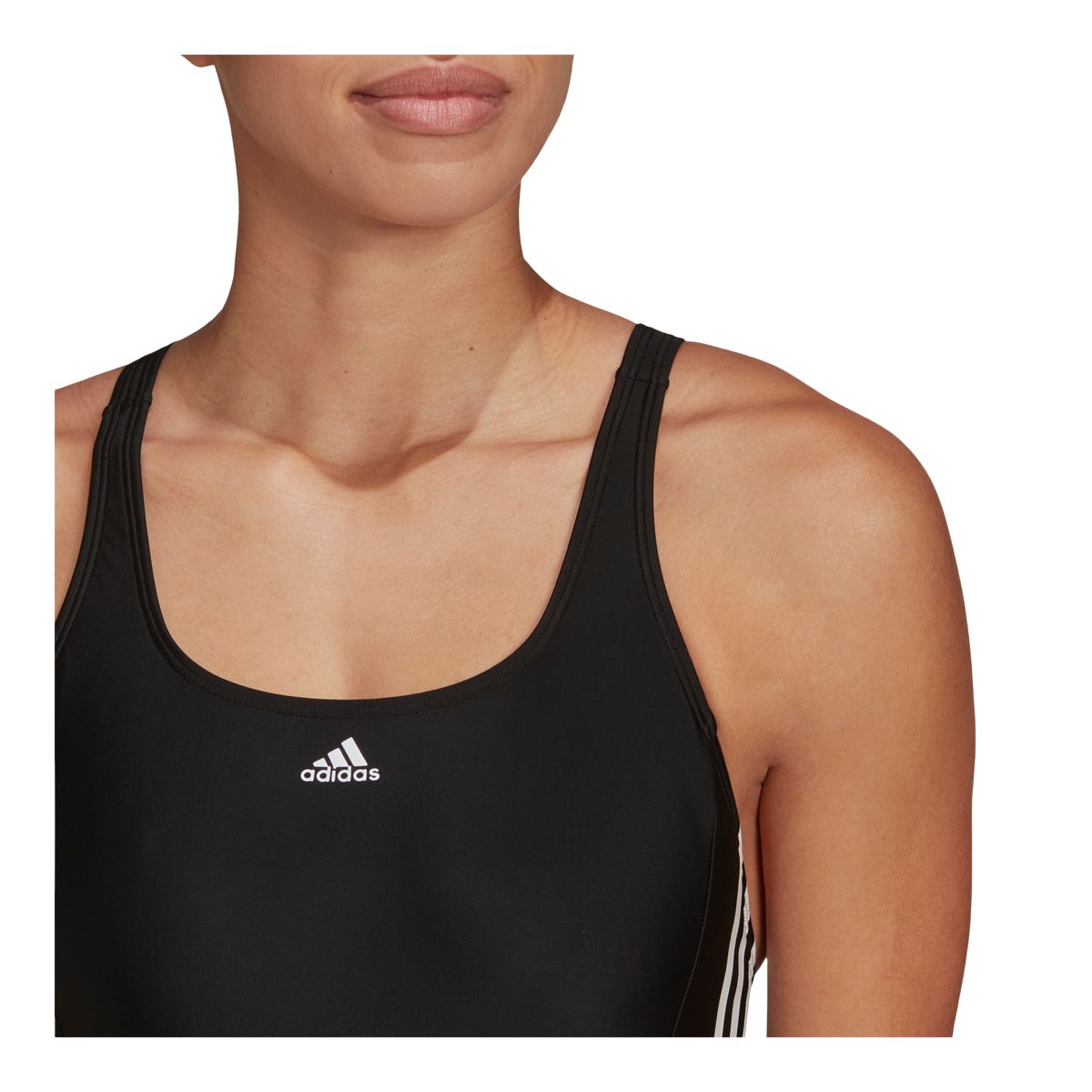 adidas Women's SH3.RO Mid 3-Stripe One Piece Swimsuit/Bathing Suit, Sport