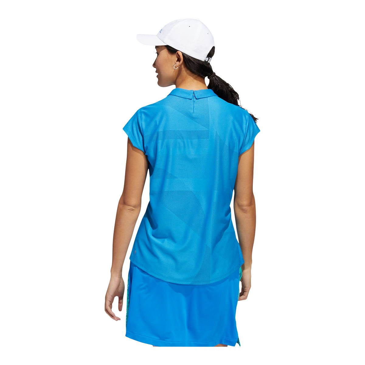 adidas Golf Women's Sport Performance Jacquard Primegreen Polo T Shirt