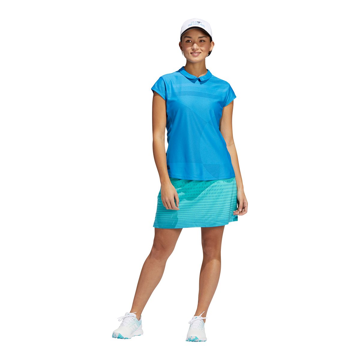 adidas Golf Women's Sport Performance Jacquard Primegreen Polo T Shirt