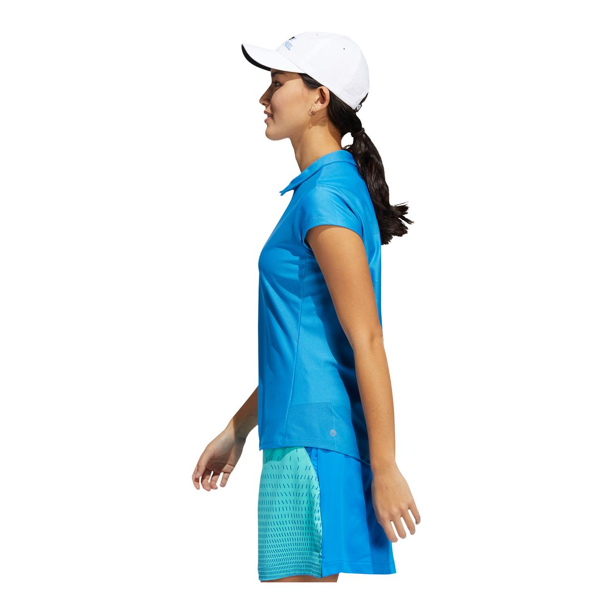 adidas Golf Women's Sport Performance Jacquard Primegreen Polo T Shirt