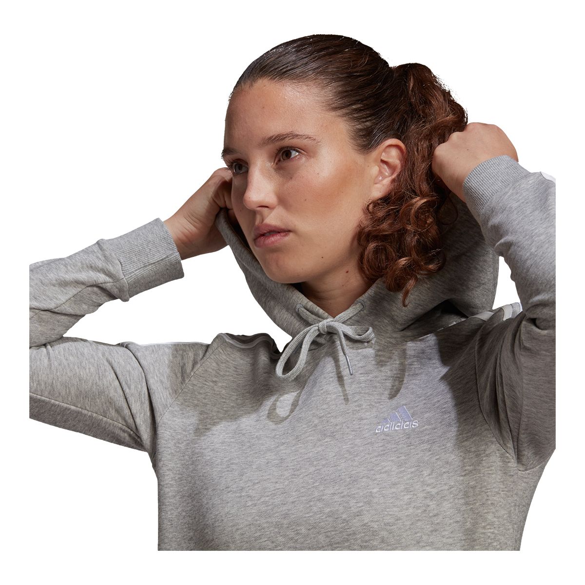 adidas Women's Sportswear 3-Stripe Crop Hoodie