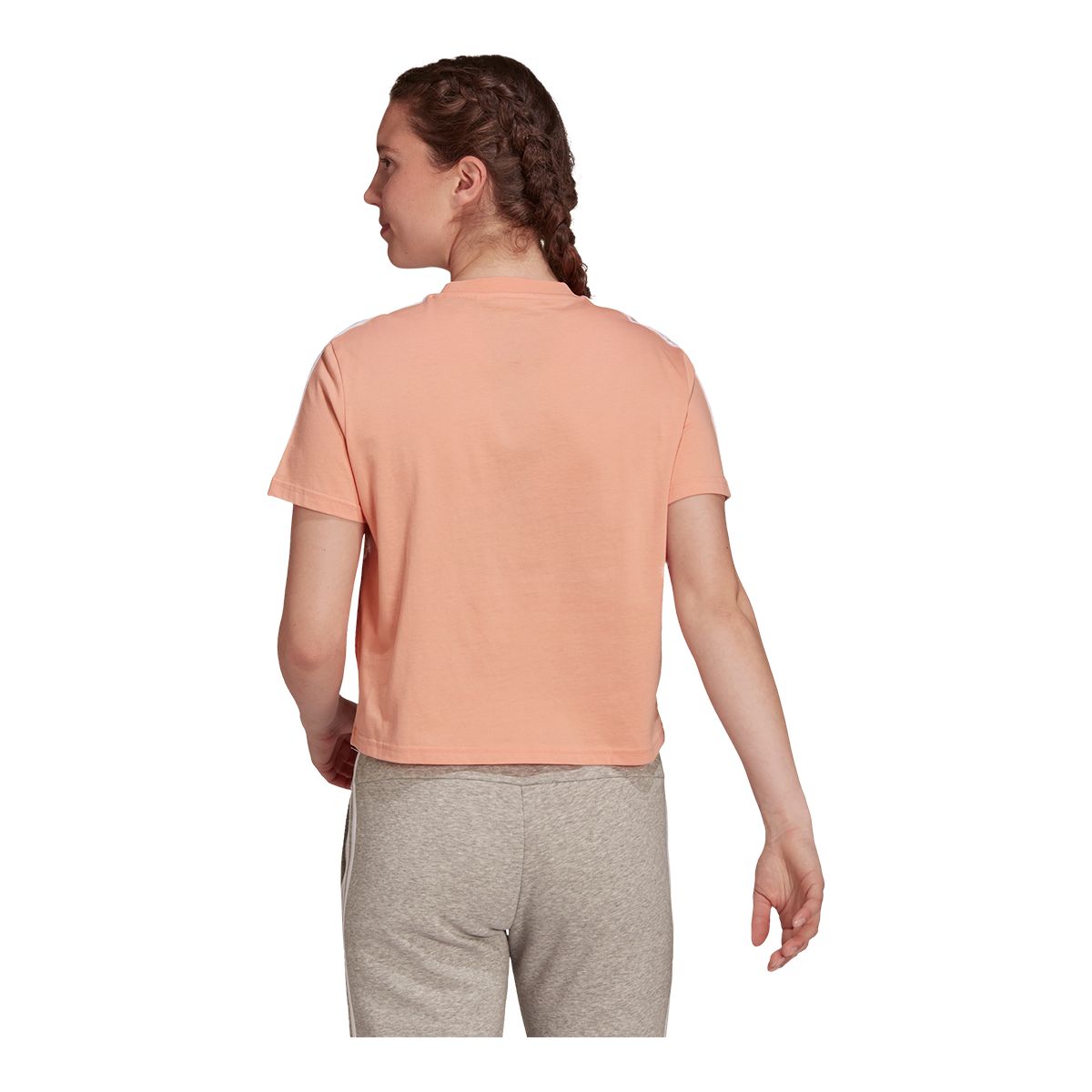 adidas Women's Sportswear 3-Stripe Crop T Shirt