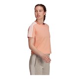 adidas Women's Sportswear 3-Stripe Crop T Shirt Front_Angled_Right
