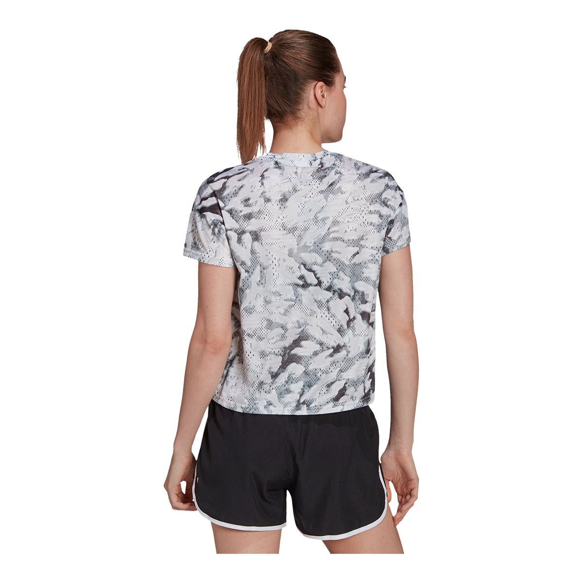 adidas Women's Run Print Blue Print T Shirt