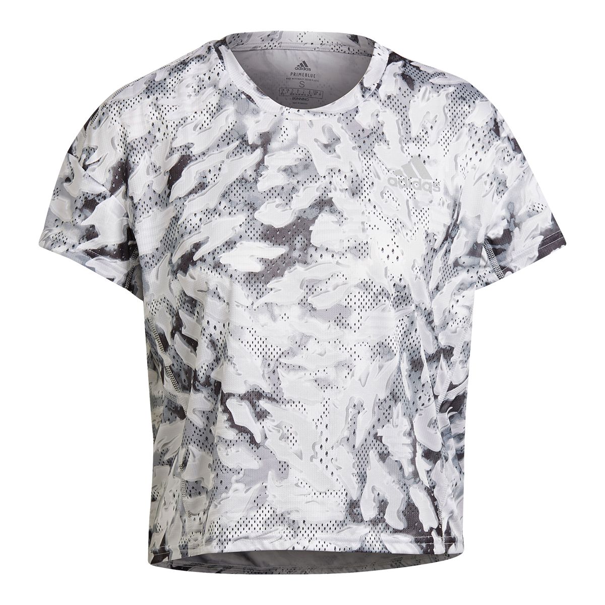 adidas Women's Run Print Blue Print T Shirt