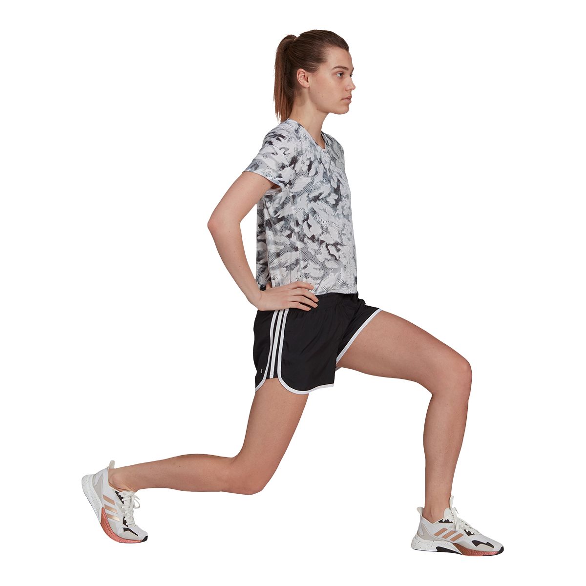 adidas Women's Run Print Blue Print T Shirt