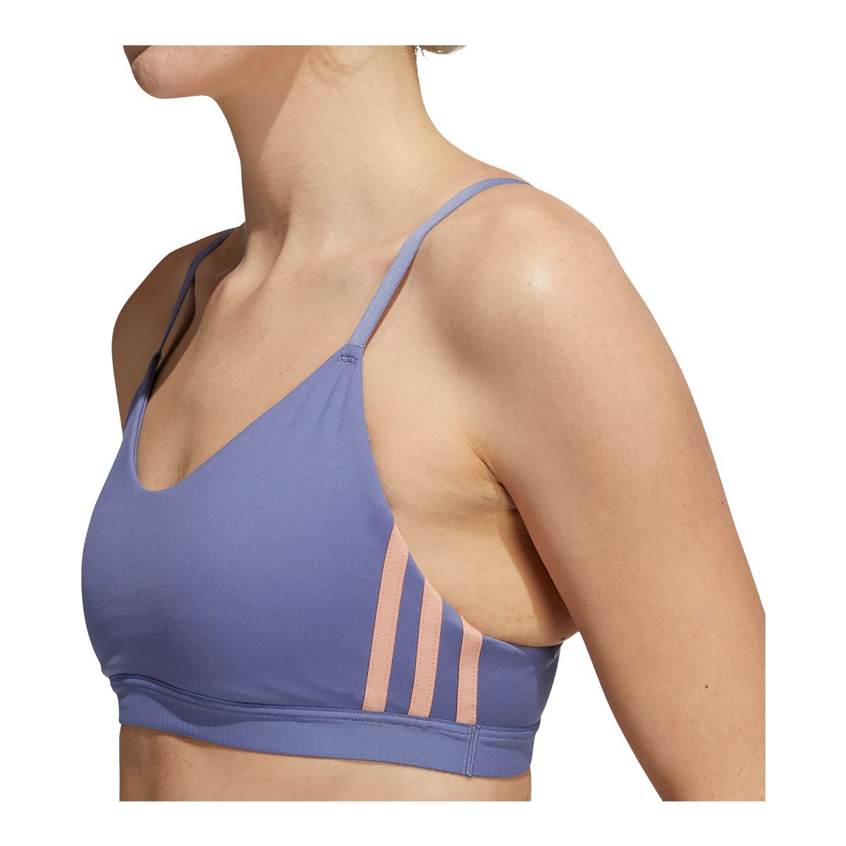 adidas Women's All Me 3-Stripe  Sports Bra, Low Impact, Yoga