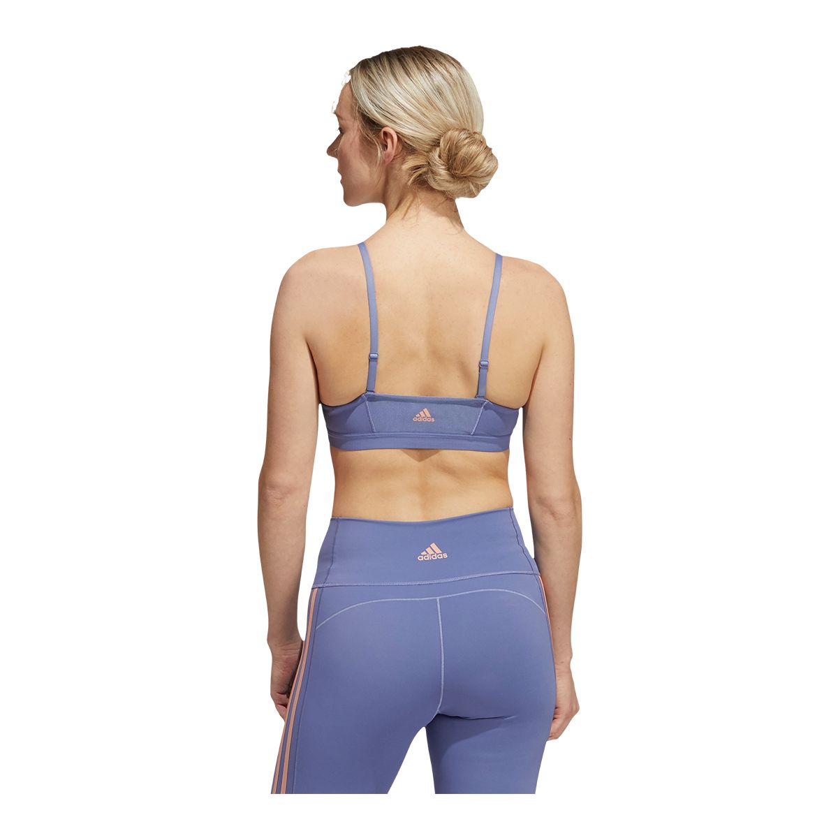 adidas Women's All Me 3-Stripe  Sports Bra, Low Impact, Yoga