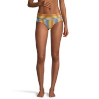 Hurley Women's Bombay Stripe Moderate Hipster Swimsuit Bikini Bottom, Beach Front_Flat