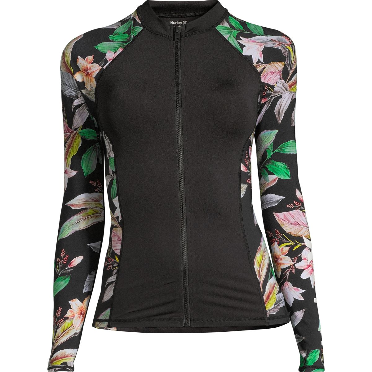Hurley Women's Flora Zip Font Long Sleeve Rashguard