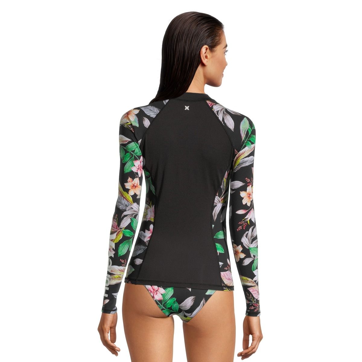 Hurley Women's Flora Zip Font Long Sleeve Rashguard