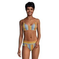 Hurley Women's Bombay Stripe Bralette Swimsuit Bikini Top, Beach Front_Flat