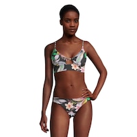 Hurley Women's Flora Stripe Reversible Bralette Swimsuit Bikini Top, Beach Front_Flat