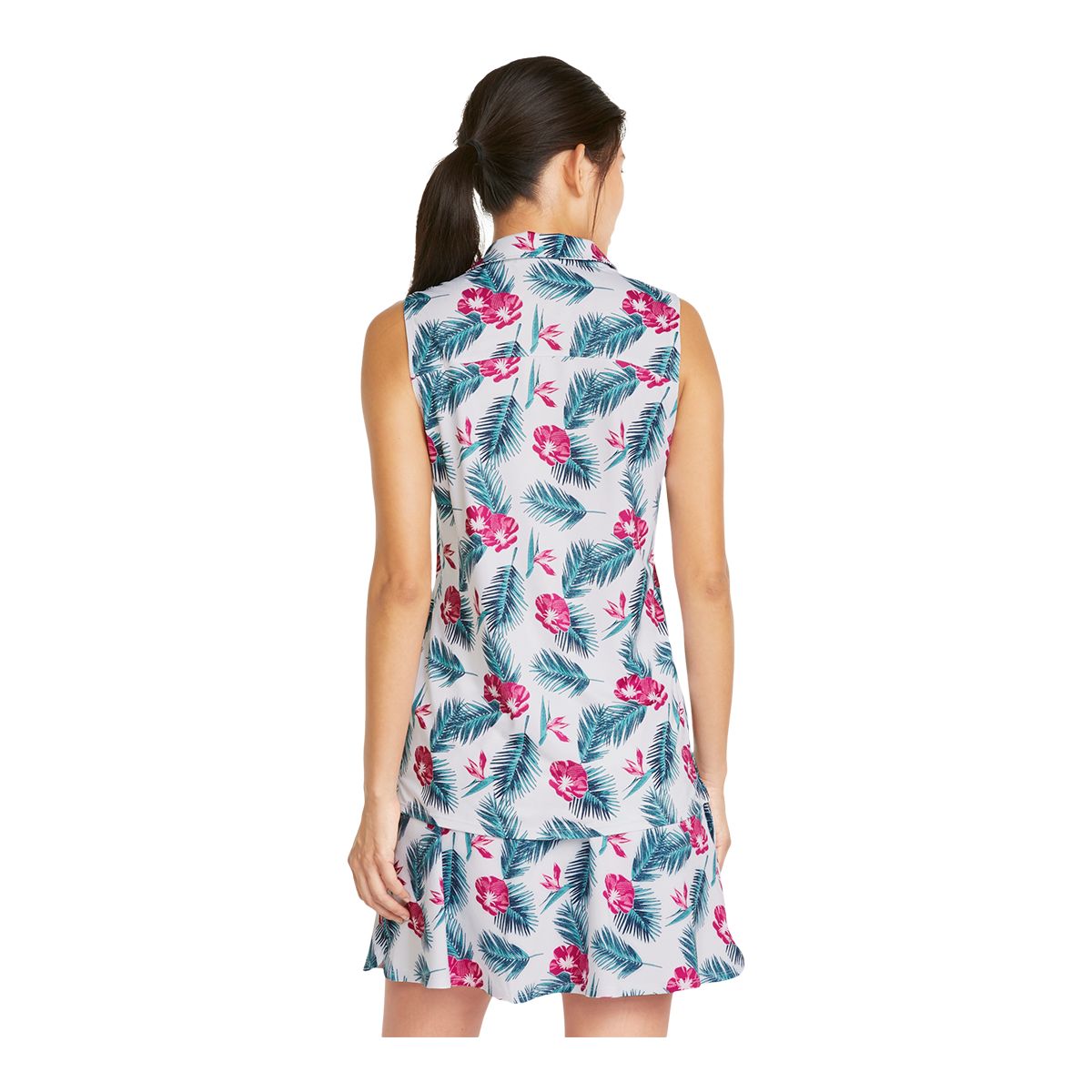 PUMA Golf Women's CLOUDSPUN Paradise Print Sleeveless Polo T Shirt