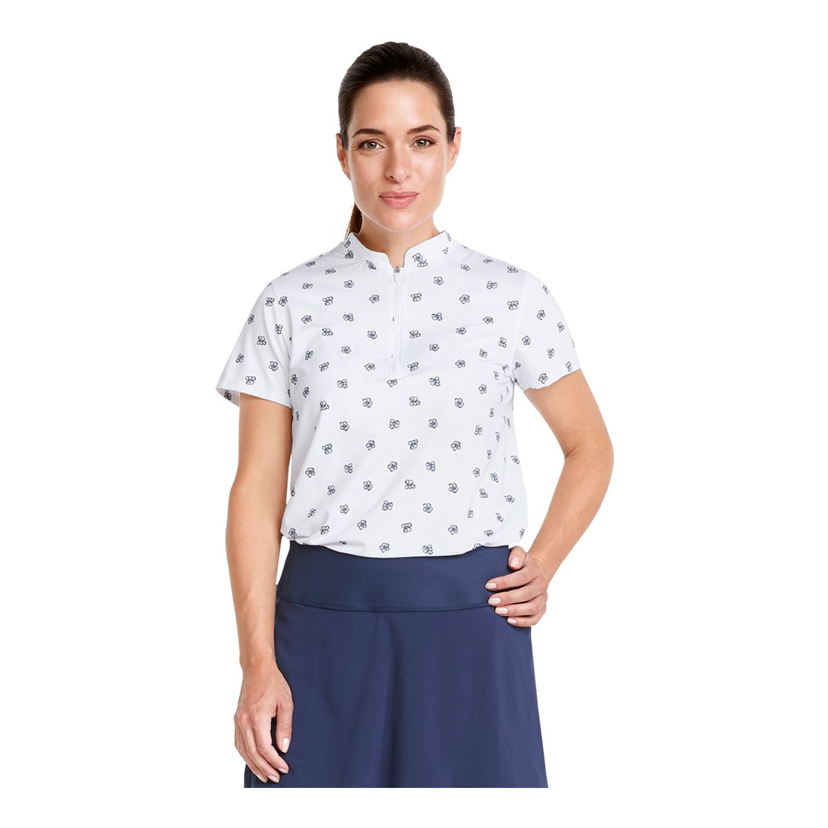 PUMA Golf Women's MATTR Hibiscus Short Sleeve Polo T Shirt