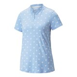 PUMA Golf Women's MATTR Hibiscus Short Sleeve Polo T Shirt Front_Angled_Left