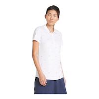 PUMA Golf Women's CLOUDSPUN H8 Short Sleeve Polo T Shirt Front_Angled_Right