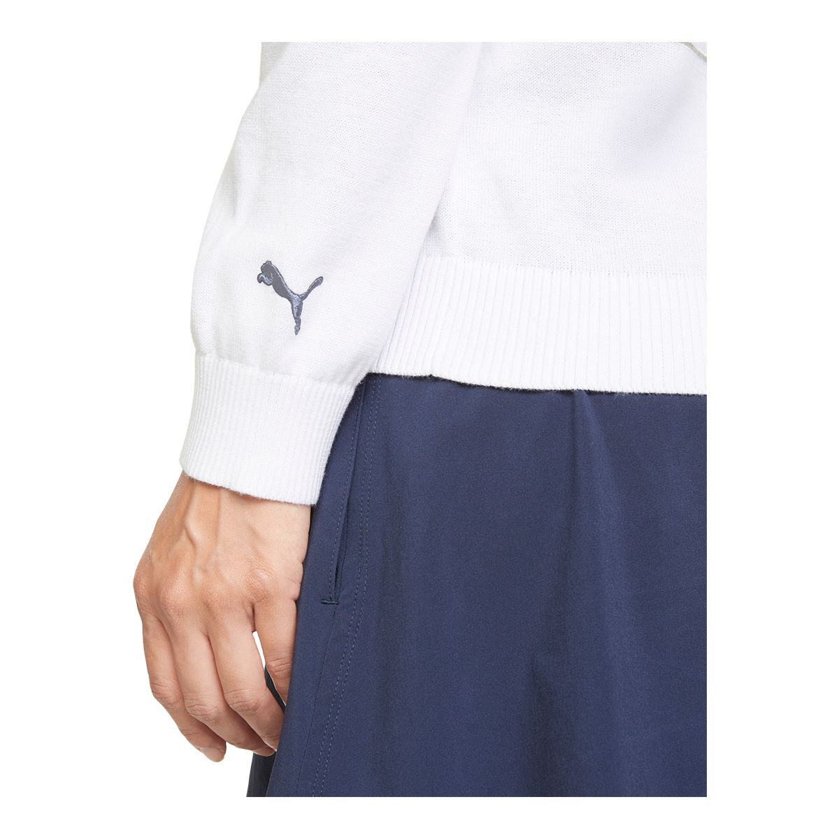 PUMA Golf Women's Stripe Long Sleeve Polo Sweater