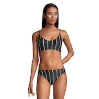 O'Neill Women's Classic Stripe Midkini Swimsuit Bikini Top, Beach Front_Flat