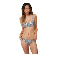 O'Neill Women's Eliza Ditsy Surfside Bralette Swimsuit Bikini Top, Beach Front_Flat