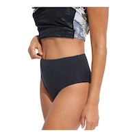 Everyday Sunday Women's Retro High Waisted Swimsuit Bikini Bottom, Beach Front_Angled_Left