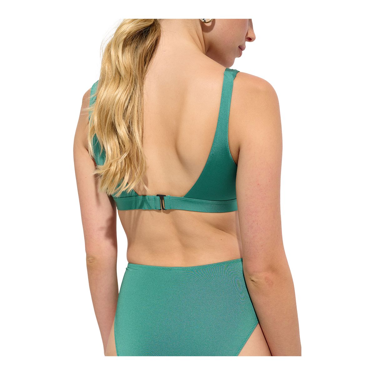 Everyday Sunday Women's Shiny Resort Square Neck Crop Top