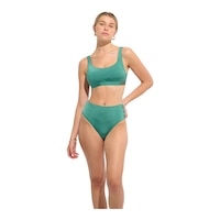 Everyday Sunday Women's Shiny Resort Square Neck Crop Top Front_Flat