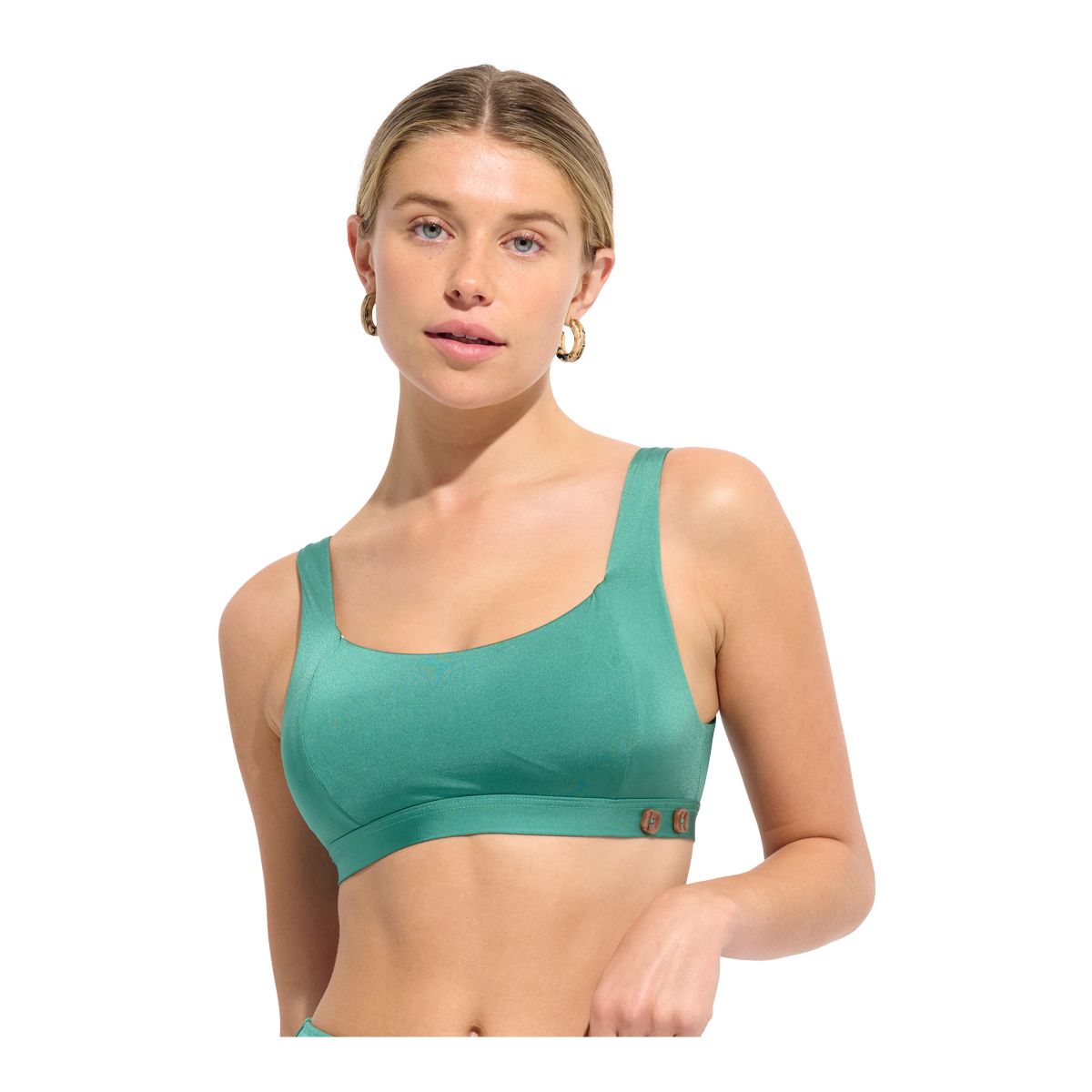 Everyday Sunday Women's Shiny Resort Square Neck Crop Top