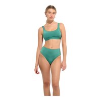 Everyday Sunday Women's Shiny Resort Solid High Waist Bottom Front_Flat