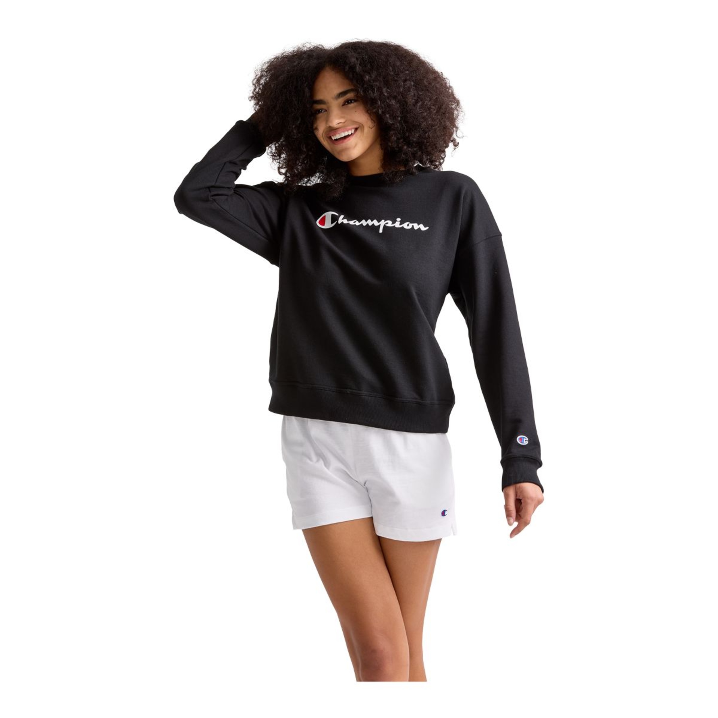 Champion Women's Powerblend Crewneck Fleece Sweatshirt, Relaxed Fit ...